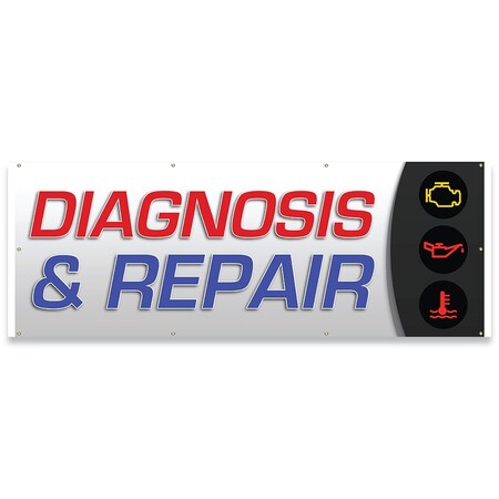 Signmission Diagnosis & Repair Banner Concession Stand Food Truck Single Sided B-96-30042